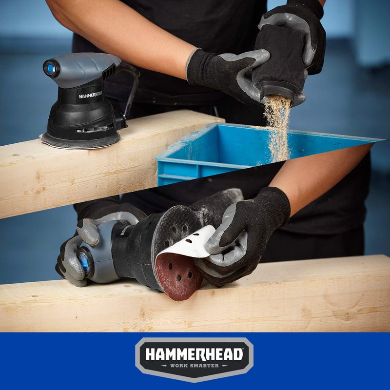 Hammerhead 2.0-Amp 5-Inch Random Orbit Sander with 12pcs Sanding Paper â€“ HAOS020 - Image 5